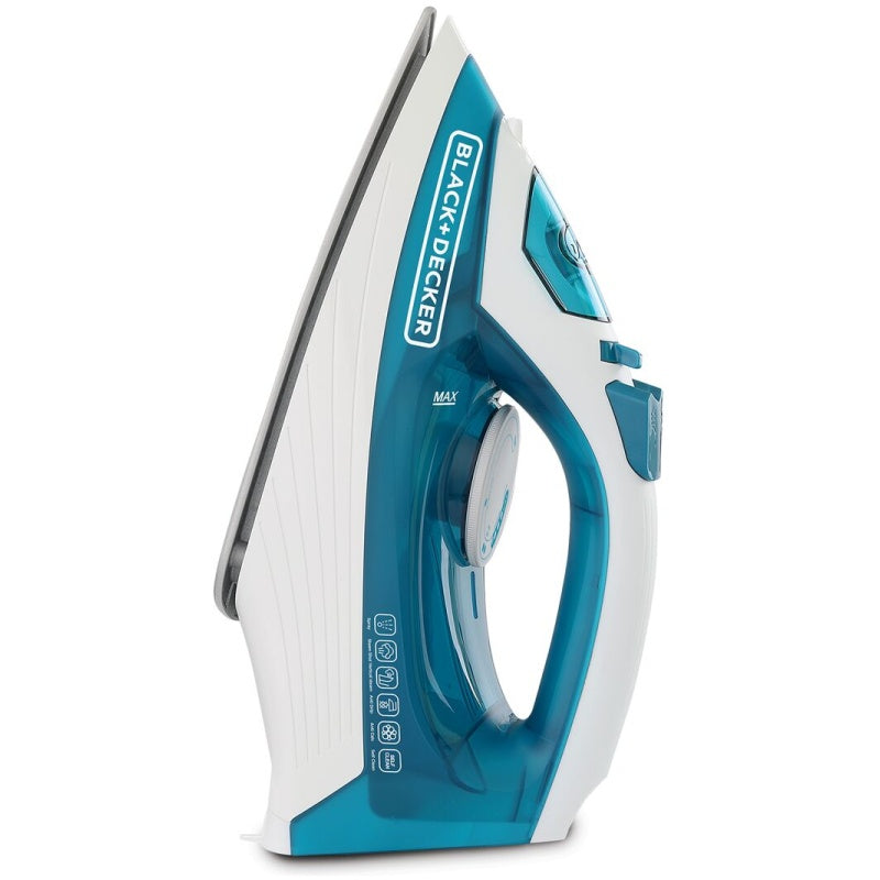 Black+Decker Steam Iron, 2000W, Blue – X1575 Black+Decker Steam Iron, 2000W, Blue – X1575
